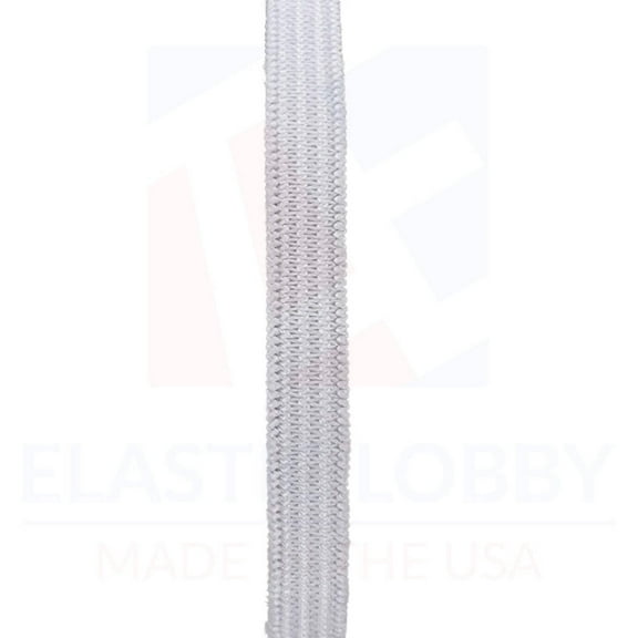 5/16" (8mm) White Knitted Elastic - US Made - 10 yards