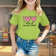 thumbnail image 2 of LUOGENLI T-Shirt pour Filles Enfants Mode Décontractée Imprimé Col Rond Ample Manche Courte T-Shirt Haut Chemises pour Filles 2025 Gris Chemises Vert Clair 6-7 Ans, 2 of 4