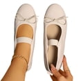 thumbnail image 4 of Bkhluea Women Patent Bow Mary Jane Ballet Flats Adjustable Strap Comfortable Footwear For Office Work Party Daily Casual Use, 4 of 7