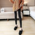 thumbnail image 3 of Mallas gruesas de lana de cordero para mujer, pantalones térmicos con forro polar cálido hasta el tobillo, mallas deportivas sexys de cintura alta ajustadas para invierno, 3 of 5
