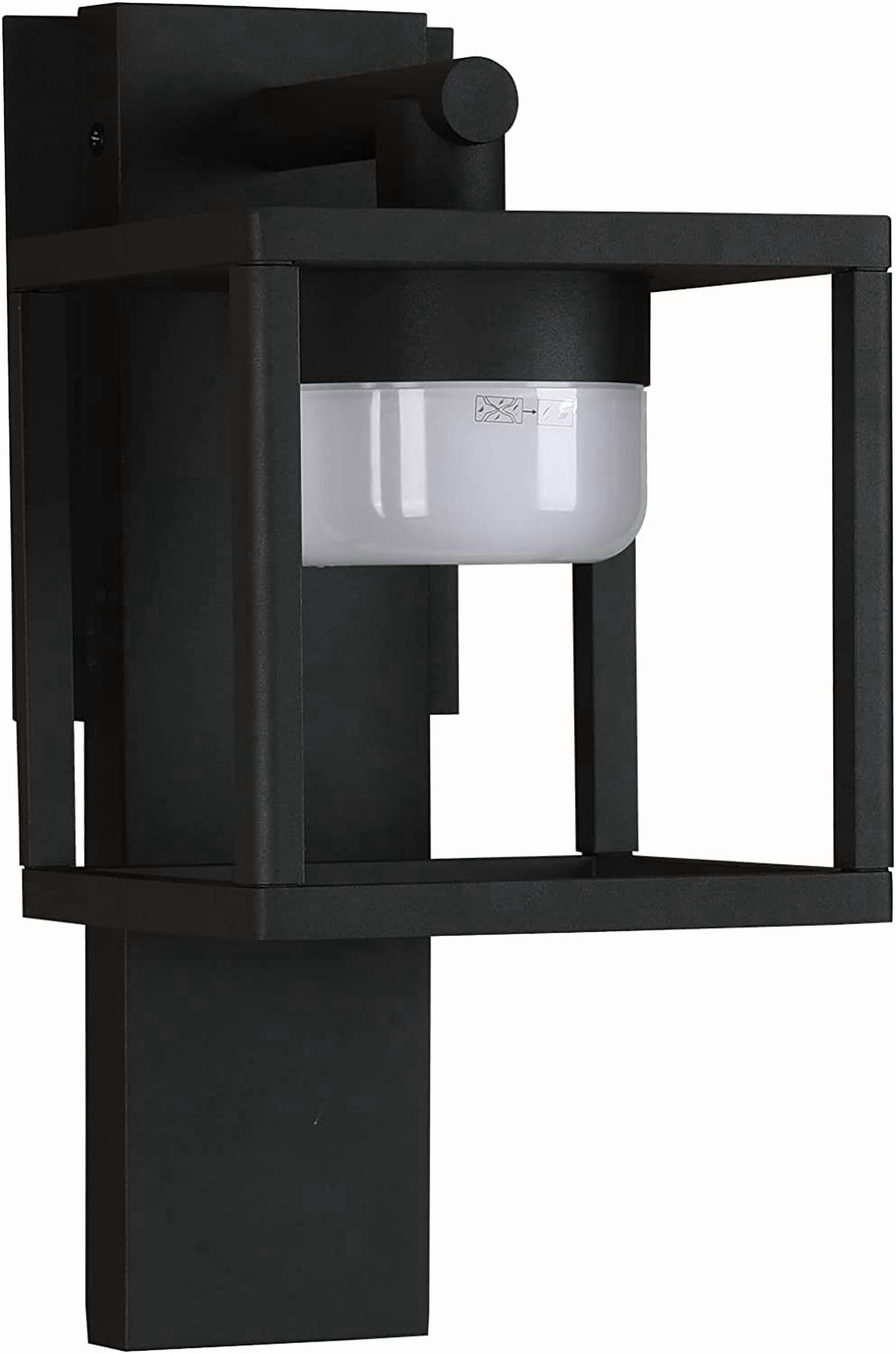 Lustrlach Outdoor Wall Light Fixture Black Exterior Porch Light with GX53 LED Bulb Square Wall Mount Sconce for House Garage Patio,650lm 120V 6.5W