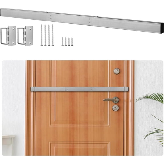 Door Security Bar 32-40" Door Stopper Barricade Brackets Kit Set | Fits Interior Door/Front Door, Heavy-Duty Security Devices for Home Apartment