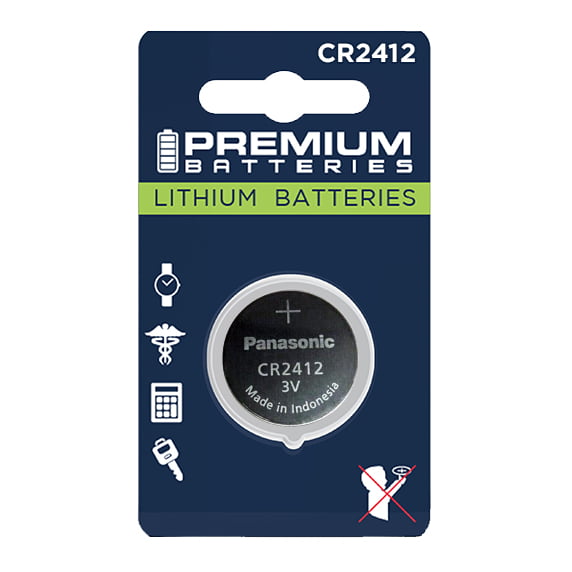 Premium Batteries Panasonic CR2412 3V Child Safe Lithium Coin Cell (1  Count) 