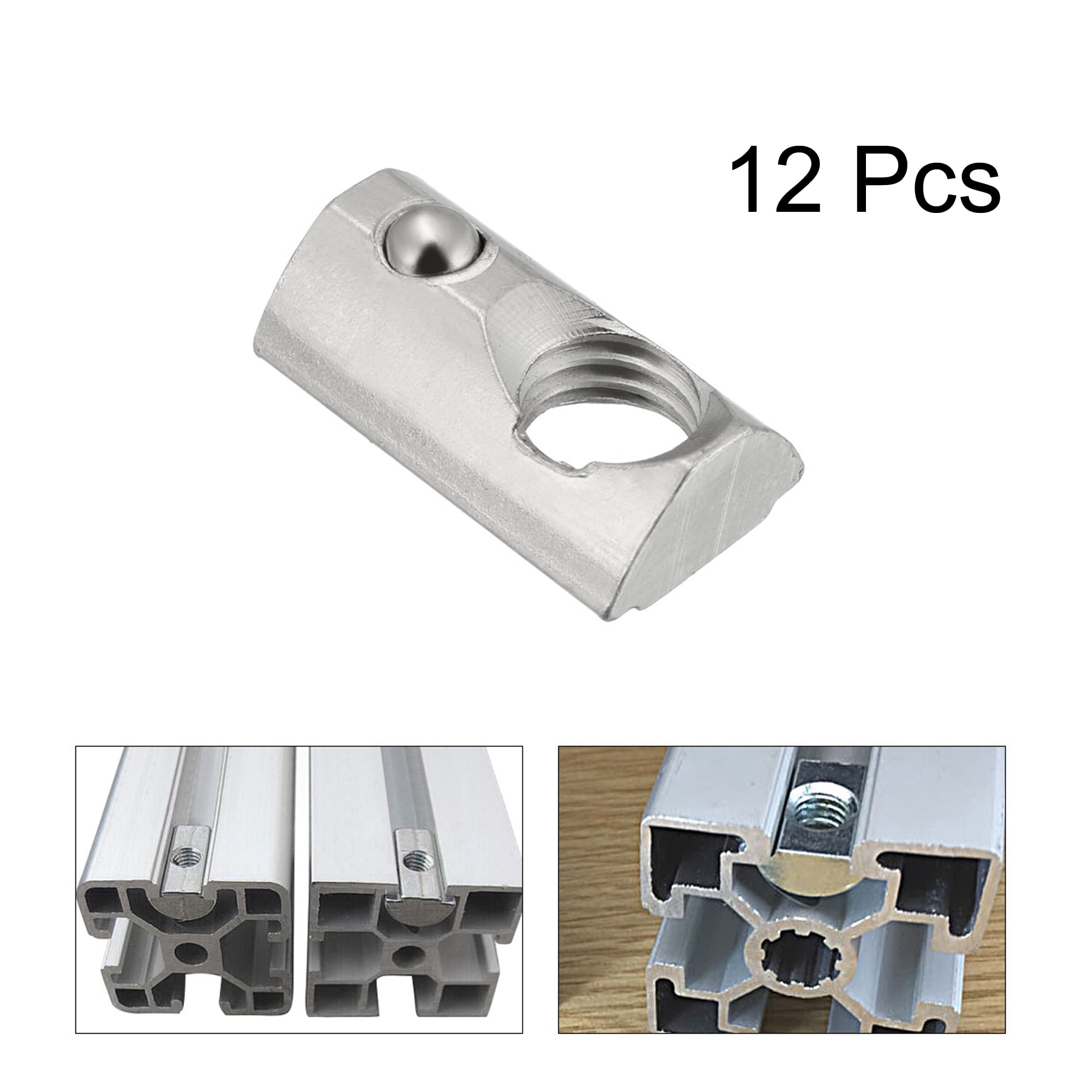 RollIn Spring M8 T Nut, Roll Ball Elastic Nuts for 3030 Series