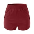 thumbnail image 5 of Workout Drawstring Athletic Shorts Womens Running Workout Elastic Waist Pants Shorts Athletic Pocket Shorts for Women Red, Size S-2XL, Red, 5 of 7
