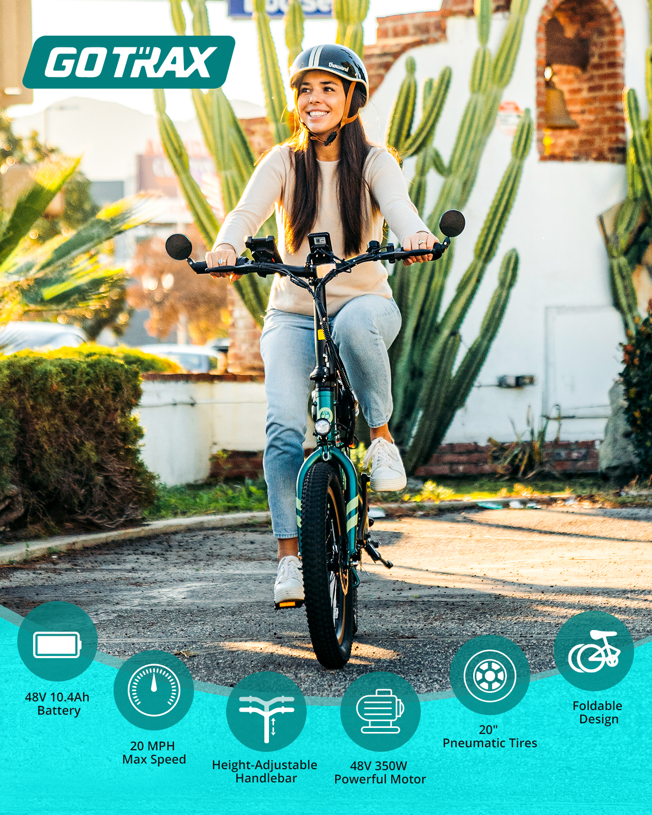 GOTRAX F1V2 Folding Electric Bike, 50-Mile Range photo 7