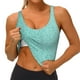 thumbnail image 3 of Balery Teal Turquoise Glitter Sujetadores deportivos con espalda cruzada para mujer, acolchados, sin costuras, de alto impacto, ideales para yoga, gimnasio, entrenamiento y fitness.-Small, 3 of 8
