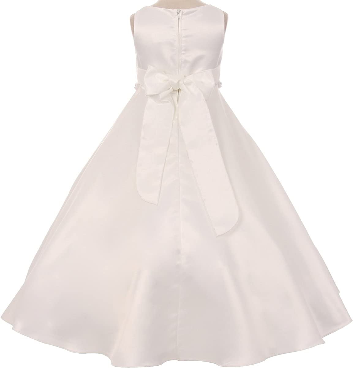 Flower Girl Dress Toddlers Summer Formal Floral White Puff Sleeve Bapt –  marryshe