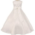 thumbnail image 2 of Flower Girl Dress First Communion Sleeveless Long Satin Pearl Trim Dress Big Girl White 14 KD.386, 2 of 2