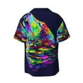 thumbnail image 2 of KLL Howling Wolf Print Men's Shirt Short Sleeve Button Down Summer Cuba Beach Shirts- Small, 2 of 7