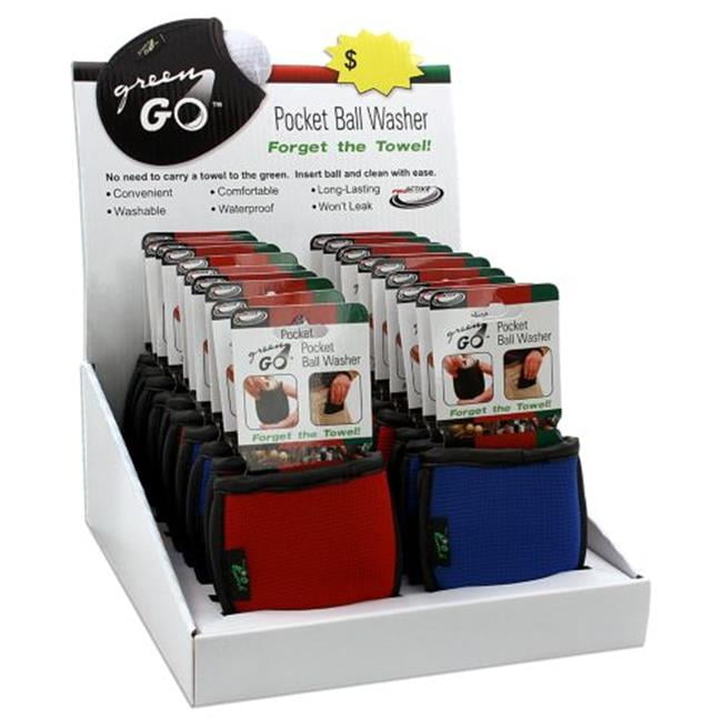 ProActive Sport SGGDISP Green Go Pocket Ball Washer Display of 20