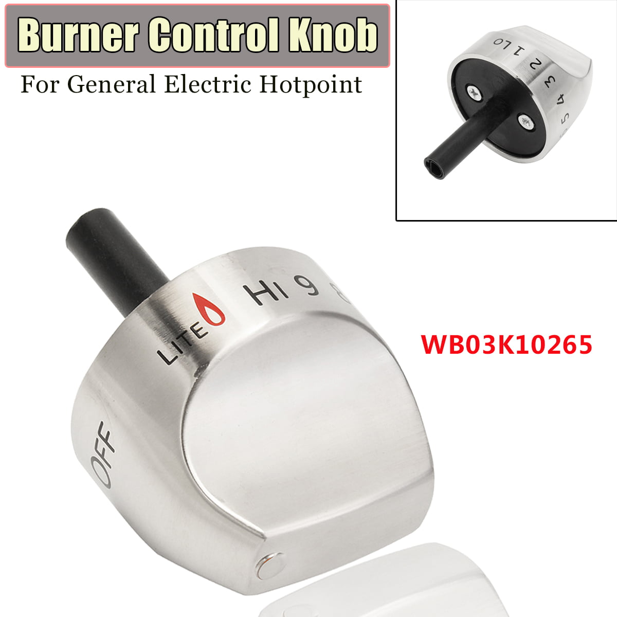Top Burner Knob for General Electric Range WB03K10265 