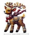thumbnail image 3 of Charming Reindeer Christmas Decoration 13.8" X 10" Art Deer Figurine With Red Scarf | Festive Holiday Ornament For Xmas Tree Home & Giving, 3 of 7
