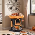 thumbnail image 7 of Yaheetech 23.5″ H 2-Level Small Cat Tree with Wide Perch, Cozy Cat Condo and Sisal Scratching Posts, Black/Pumpkin Orange, 7 of 7