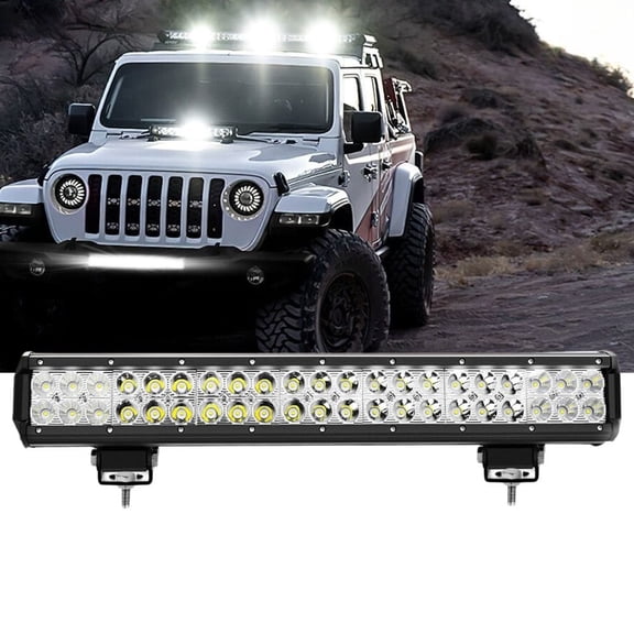 Waywe Led Light Bar 20inch 126W Spot Flood Combo LED Light Pod Fog Lamp Driving Lights LED Work Light for Trucks off Road ATV UTV SUV