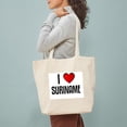 thumbnail image 3 of CafePress - I LOVE SURINAME Tote Bag - Unisex Canvas Tote Bag, Beige, 1-Piece, 3 of 7