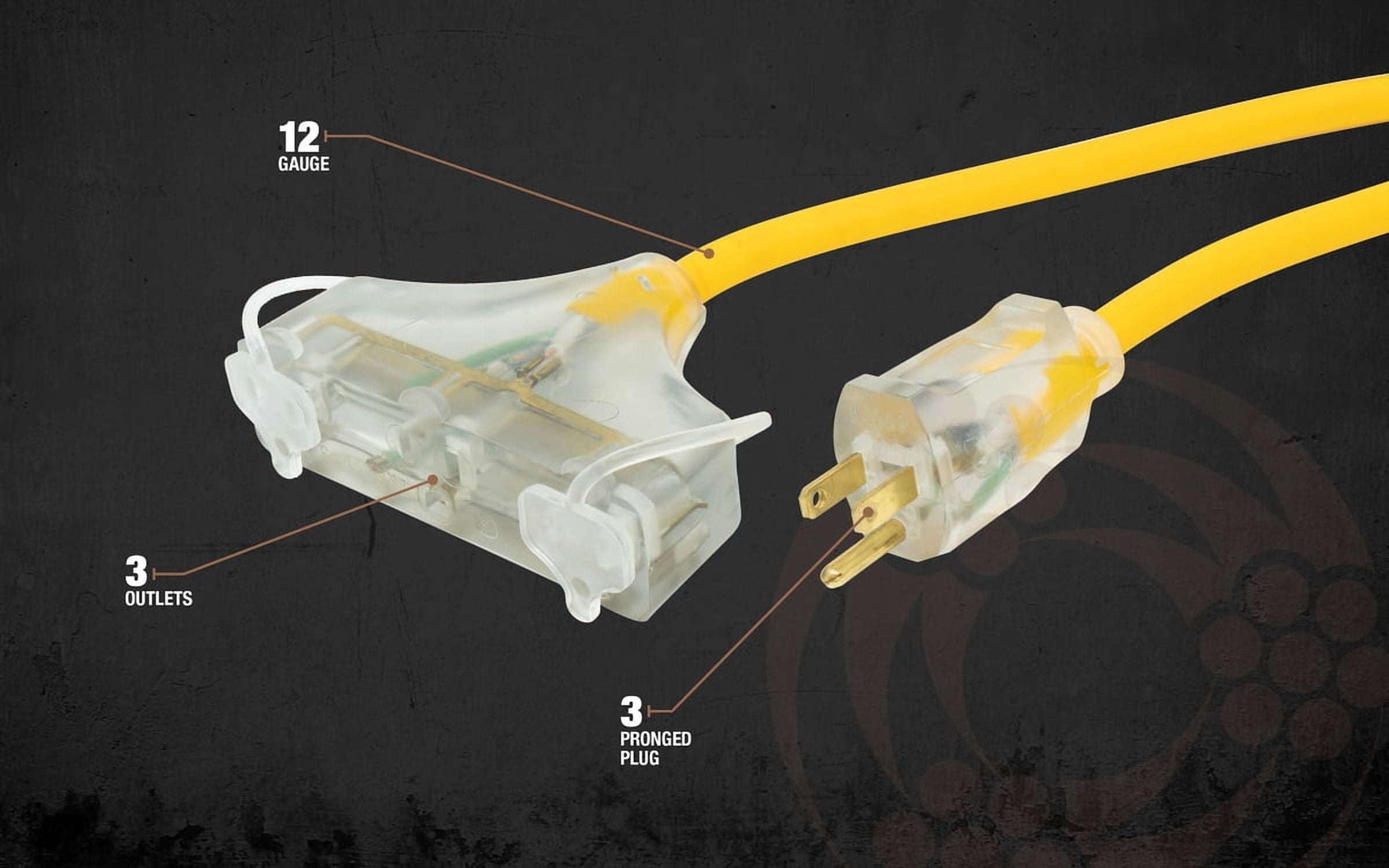 Southwire Cold Weather 3 Outlet Extension Cord 50' 12/3