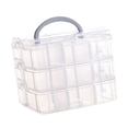 thumbnail image 3 of yuksok 18 Grid Organizer Box 3 Layer Storage Container for Beads Embroidery Jewelry Clear, 3 of 9