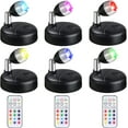 thumbnail image 7 of Lsupdaol 1 Pieces Battery Operated Spotlights Indoor LED Wireless Spotlight Indoor 13 Color up Lights with Rotatable Light Head Stick on Wall Hallway for Painting Picture Artwork Closet (Black), 7 of 7