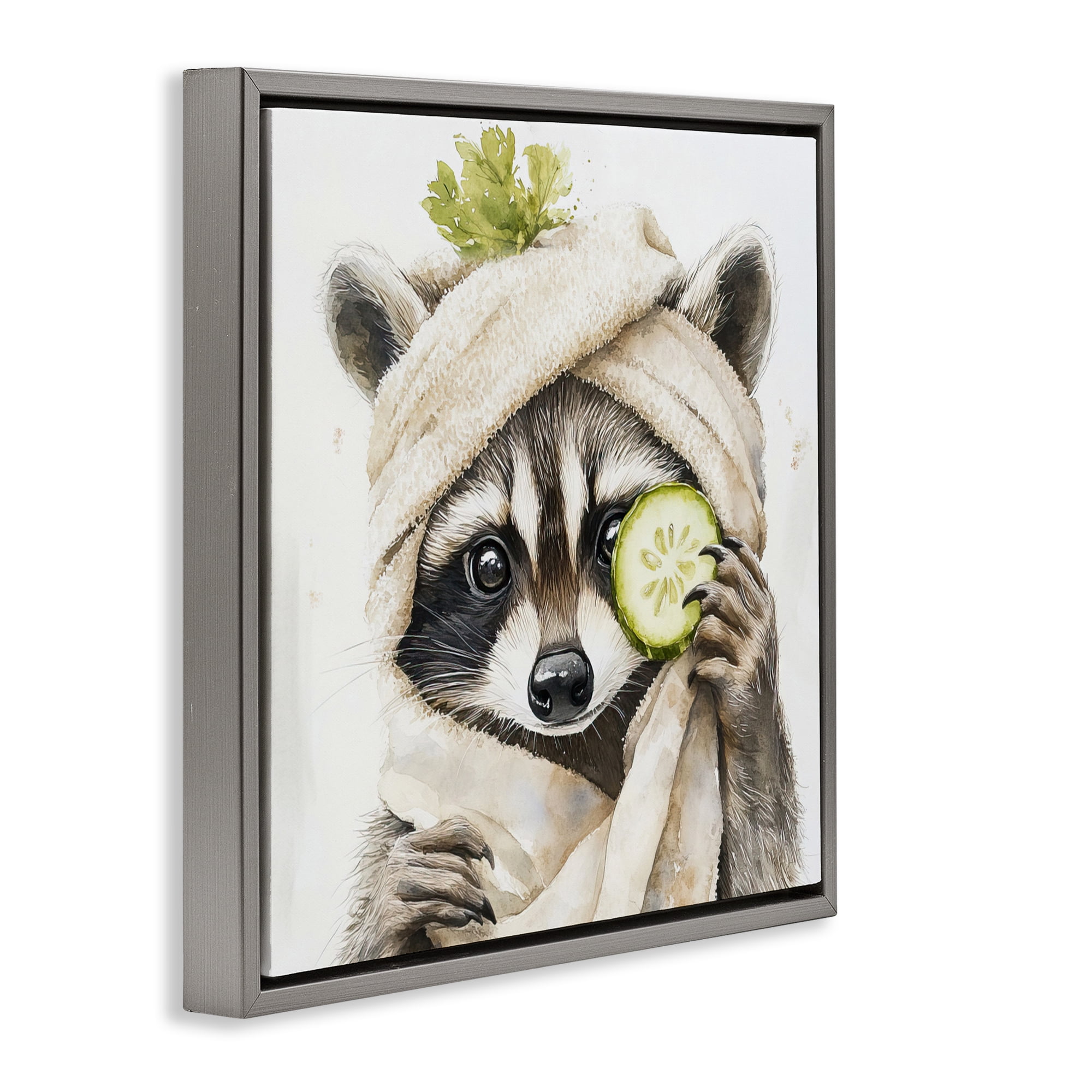 Stupell Industries Time To Depuff Self Care Gray Framed Floater Canvas Wall Art, design by Tina LeCour
