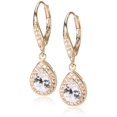 thumbnail image 1 of Anne Klein "Classics" Gold-Tone Cubic Zirconia Leverback Pear Shape Drop Earrings, 1 of 3