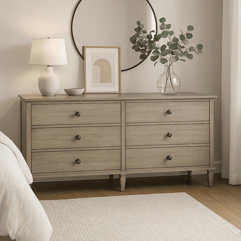 grey french dresser SOLD French Provincial Dresser | 9-drawer Gray Console, Gold Hardware