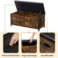 thumbnail image 4 of KOKEBREN Storage Bench,39.4" Retro Wooden Storage Chest with 2 Safety Hinges, Loads 300 lb,Storage Ottoman Bench for Bedroom Entryway Living Room,Rustic Brown, 4 of 5
