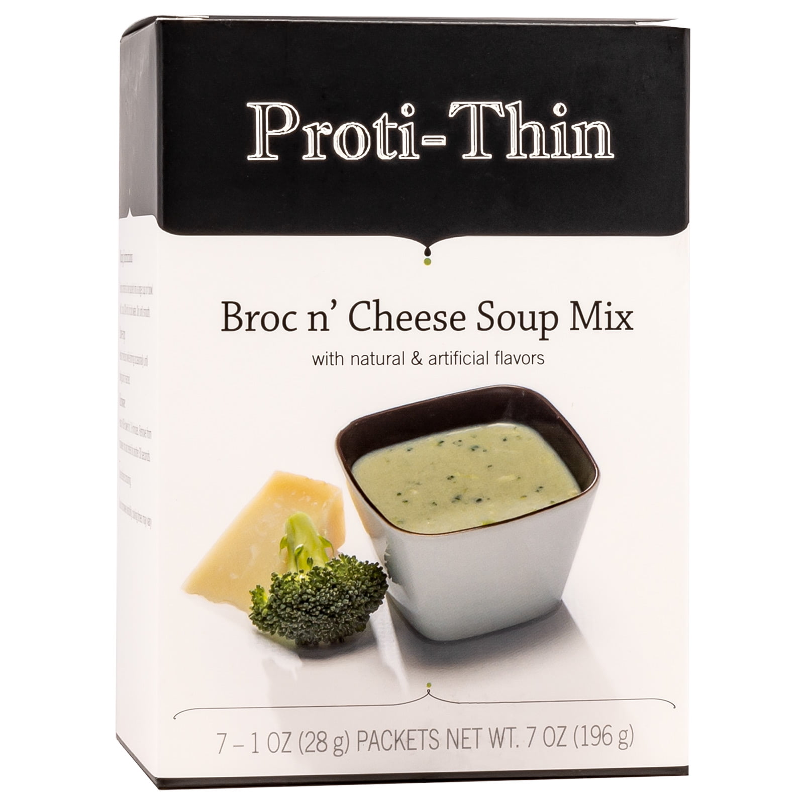 ProtiThin High Protein Diet Soup Low Calorie Low Carb Low Sugar Broc N Cheese 7/Box