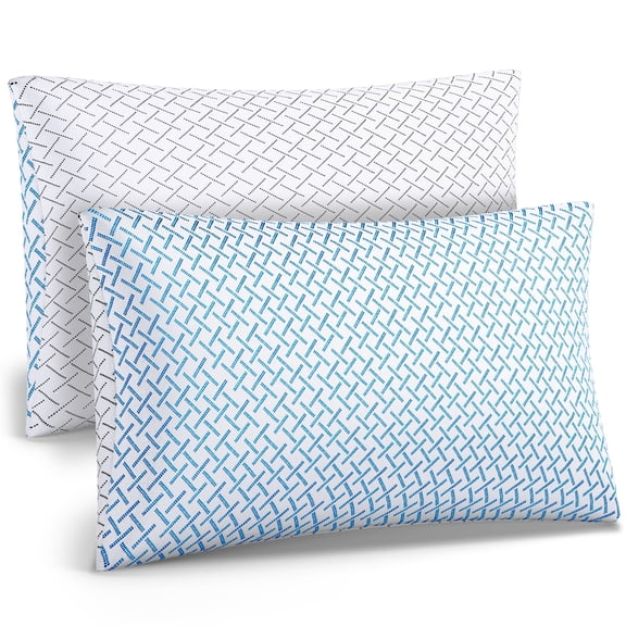 Lidnsejr Cooling Memory Foam Queen Pillows Set of 2, Adjustable Support & Heat Dissipation, Suitable for Back, Side & Stomach Sleepers, 30"x20"