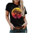 thumbnail image 1 of RKSTN T-Shirts Graphiques pour Femmes Col Rond Manches Courtes Blouse de Plage Hauts Aguichant Impression Régulière Chemises, 1 of 5