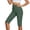 Army Green Womens Shorts, variant on Womens Yoga Shorts with Pockets Elastic High Waisted Knee Length Slim Stretchy Side Split Summer Bermuda Short for Women 4th of July
