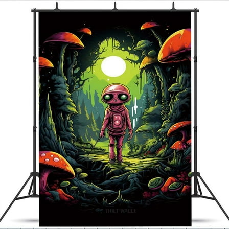 Alien Party Supplies Backdrop Banner Poster Birthday Decorations Background for Photography Taspestry