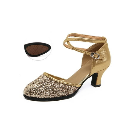 

Difumos Ladies Comfortable Closed Toe Heels Lightweight Buckles Sandals All Seasons Non Slip Round Pumps
