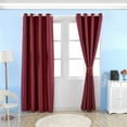 thumbnail image 3 of Thermal Insulated Solid Grommet Blackout Curtains Drape for Living Room, 3 of 8