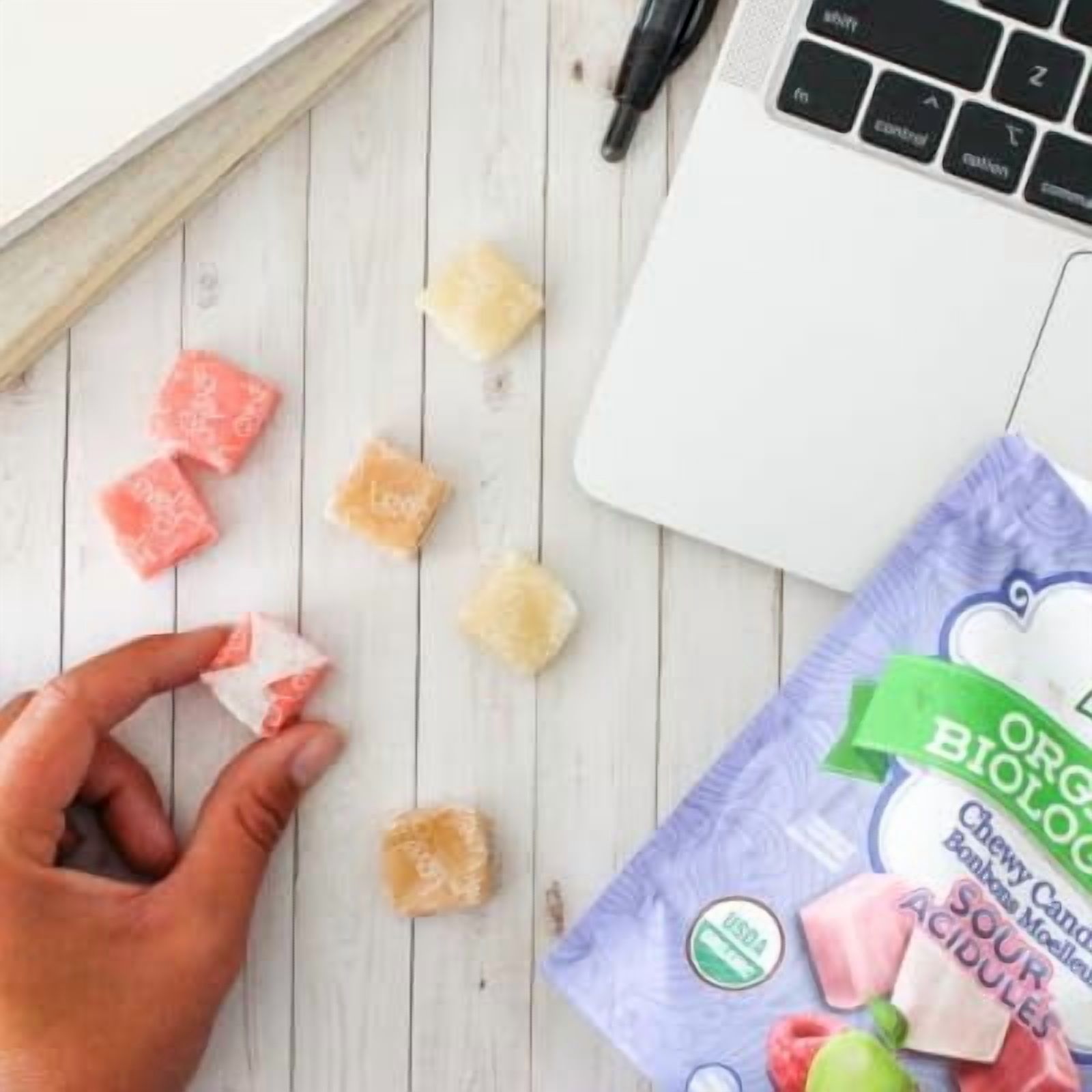 Lovely Candy Co. Organic Sour Chewy Candies 5oz Bag (12-pack) | Natural Raspberry, Apple & Cherry Flavors | Vegan, Gluten Free, Non-GMO, No Artificial Ingredients, Individually Wrapped