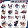 thumbnail image 3 of Yakvarog 4th of July Wooden Ornaments, 12Pcs Red White Blue Hanging Patriotic Ornaments for Tree, Festival Wood Ornaments for Party, Home, Tree, Tiered Tray 4th of July Decorations, 3 of 6
