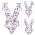 thumbnail image 2 of Traje de baño floral con cuello en V y tiras cómodas para mujer OAVQHLG3B Store  lin121212, 2 of 4