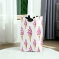thumbnail image 6 of Yayeee Freestanding Laundry Hamper with Handle Collapsible Large Storage Basket for Clothes, Pink Cartoon Ice Cream, 6 of 7