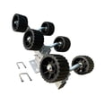 thumbnail image 1 of Colaxi Support de Fond de Rouleau pour Remorque de Bateau, Support de Support, Pièces de Rechange Robustes, Assemblage de Rouleau Oscillant pour Navire, Entrepôts, Ports, 6 Roues, Noir, 1 of 8