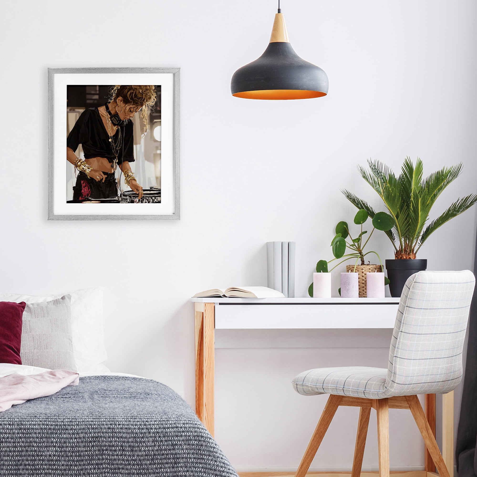 Stupell Industries Speaking Through Music DJ Gray Framed Print Under Glass, design by Franklyn Gregory