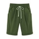 thumbnail image 1 of Bermudas con cordón y cintura elástica hasta la rodilla para mujer, pantalones cortos sexis para playa y verano, pantalones cortos con bolsillos lisos para vacaciones para mujer S, 1 of 2