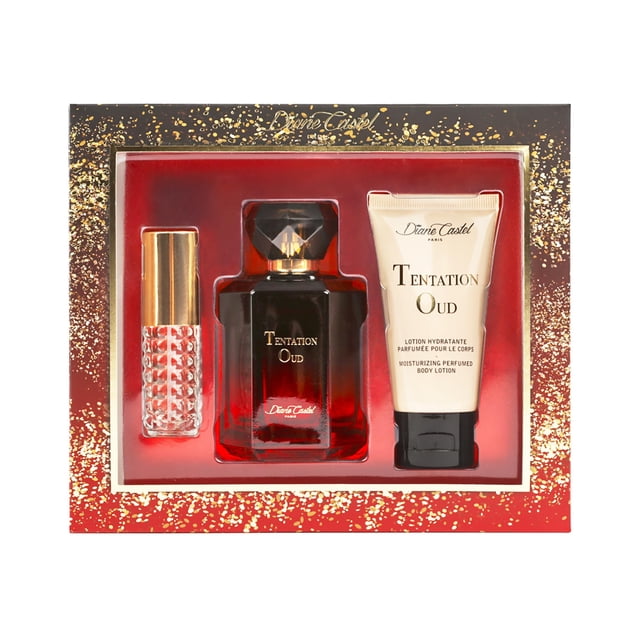 Set de Regalo de Perfume Diane Castel Tentation Oud para Mujer 3 piezas