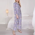 thumbnail image 3 of Kdxio Swan With Stars Women's Pajama Sets Long Sleeve Button Down Sleepwear Nightwear Soft Pjs Lounge Sets-, 3 of 7