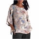 thumbnail image 1 of Mujeres 3/4 Manga Tops Y Blusas de Impresión Suelta Camisa Cortada, Casual Cuello Redondo Blusa para la Primavera Y el Verano, 1 of 5