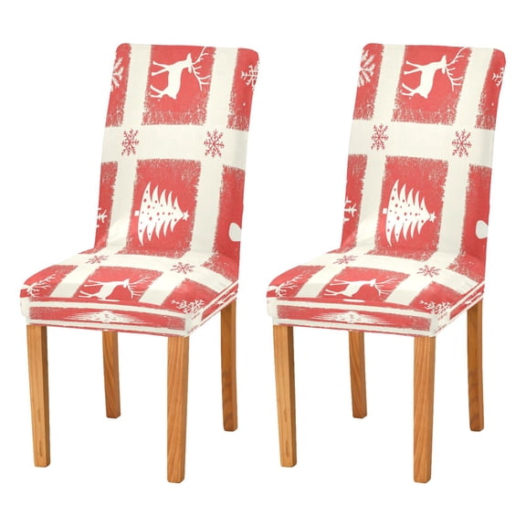 BZSMCE Chairs Slipcovers Dining Chair Covers Fashion Deer Sonwflake Creative Pattern