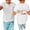 White, variant on Odeerbi 3-14Y Toddler Boys Girls Solid Color Cotton T-shirt Summer Comfortable Solid Color Print Short Sleeve Cotton Tops Baby Clothes Beige