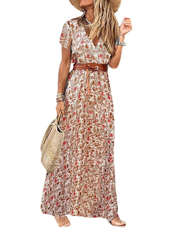 Women's Vintage Polka Dot Dress Sleeveless O-Neck Party Cocktail Dress Summer Long Maxi Boho Sundress Women's Vintage Polka Dot Dress Sleeveless O-Neck Party Cocktail Dress Summer Long Maxi Boho Sundress