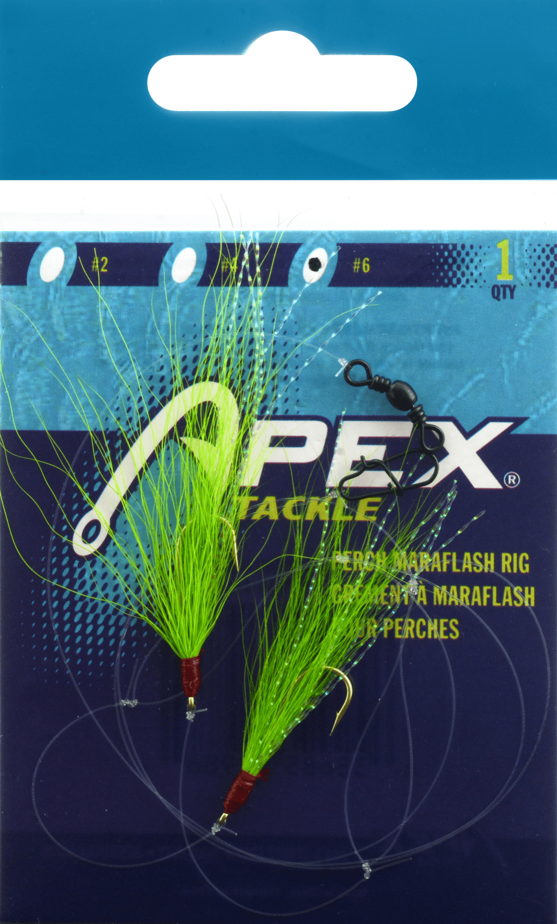 (3 pack) Apex Tackle Perch Maraflash Rig Chartreuse