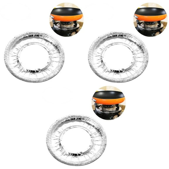 30 pcs Thickened Aluminum Foil Round Stove Burner Covers Gas Oven Covers for Gas Stove Liners Oil Proof Cleaning Pad