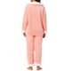 thumbnail image 3 of Pijama de flanela cálido de manga larga con botones para mujer INSPIRE CHIC, conjunto XL, color rosa, 3 of 5